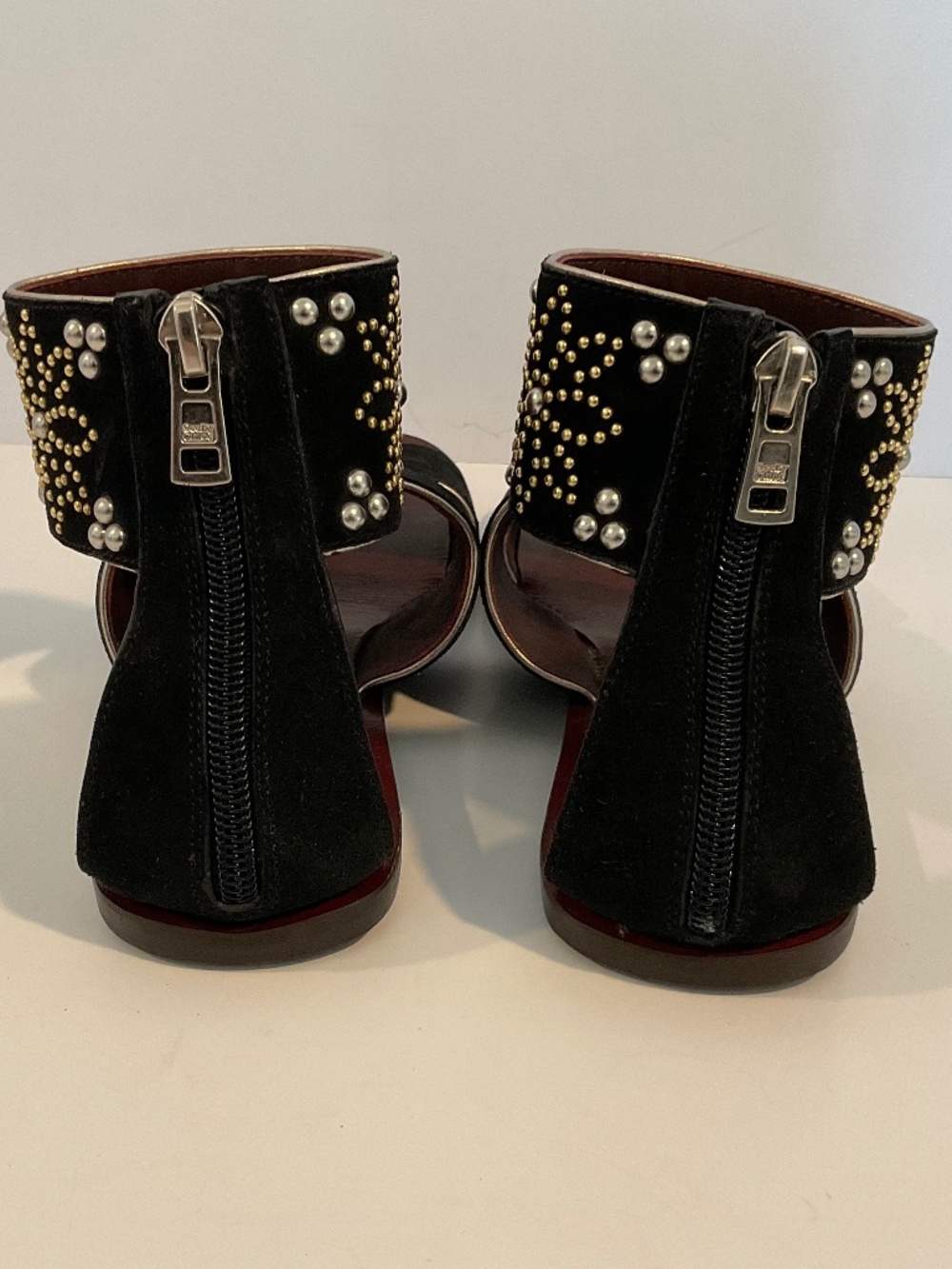 SEE by CHLOE Black Suede Studded Accent Flat Gladiator Sandal Size EU 36 or 6 - Picture 10 of 12